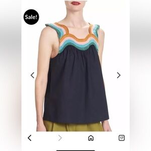 Corey Lynn Calter The Davi Wave embroidered Tank S perfect condition